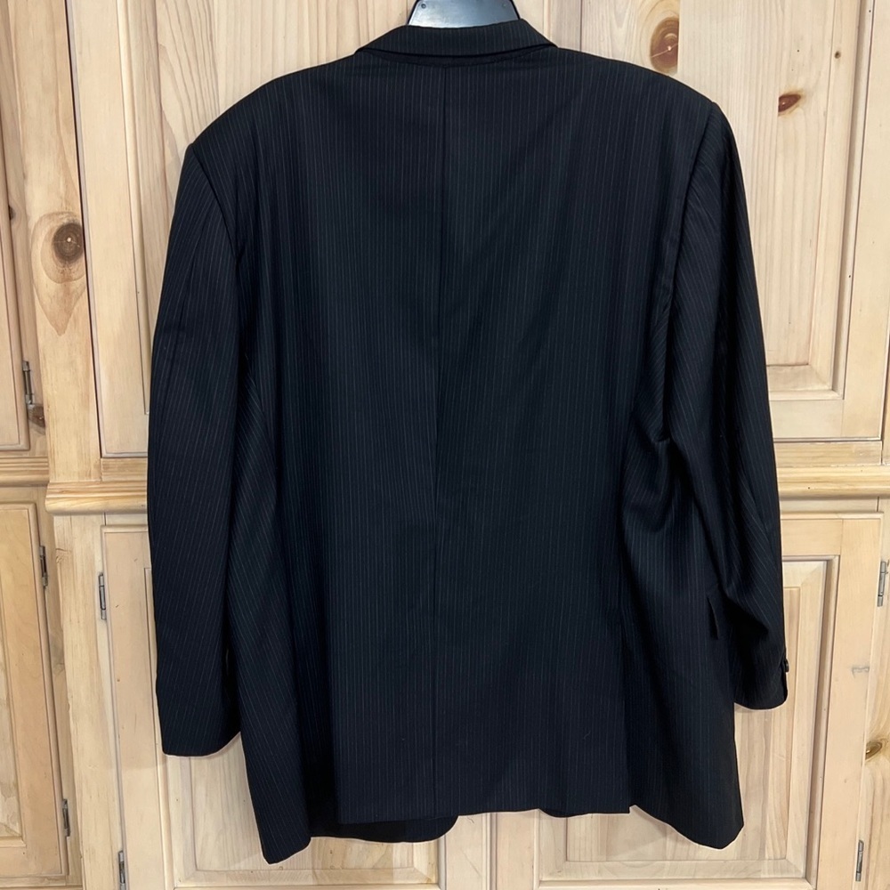 Burberry London United Blazer 100% Wool 48R Pinstripes Black Model HBS40 - Picture 2 of 11